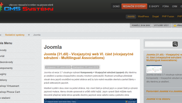 Joomla seriál na CMS systémy